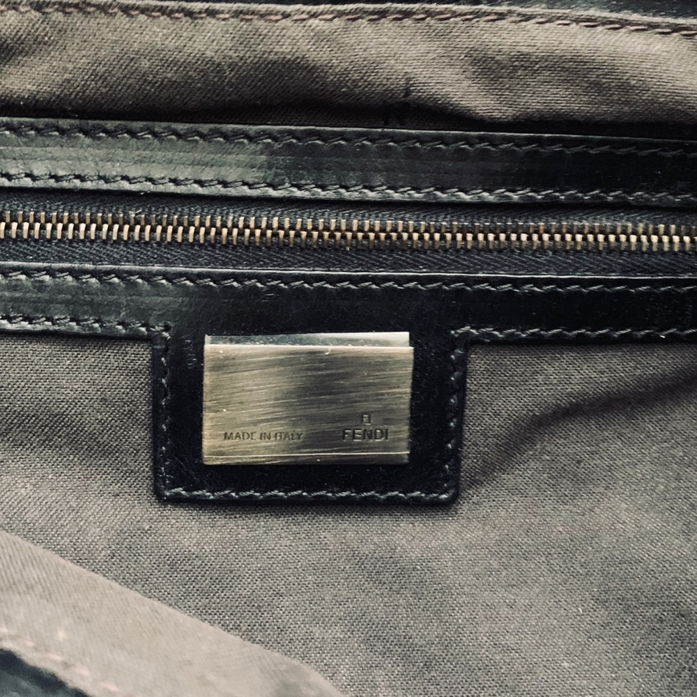 Fendi Black Grande Borsa Chef Suede Leather Bag - Picture 7 of 13